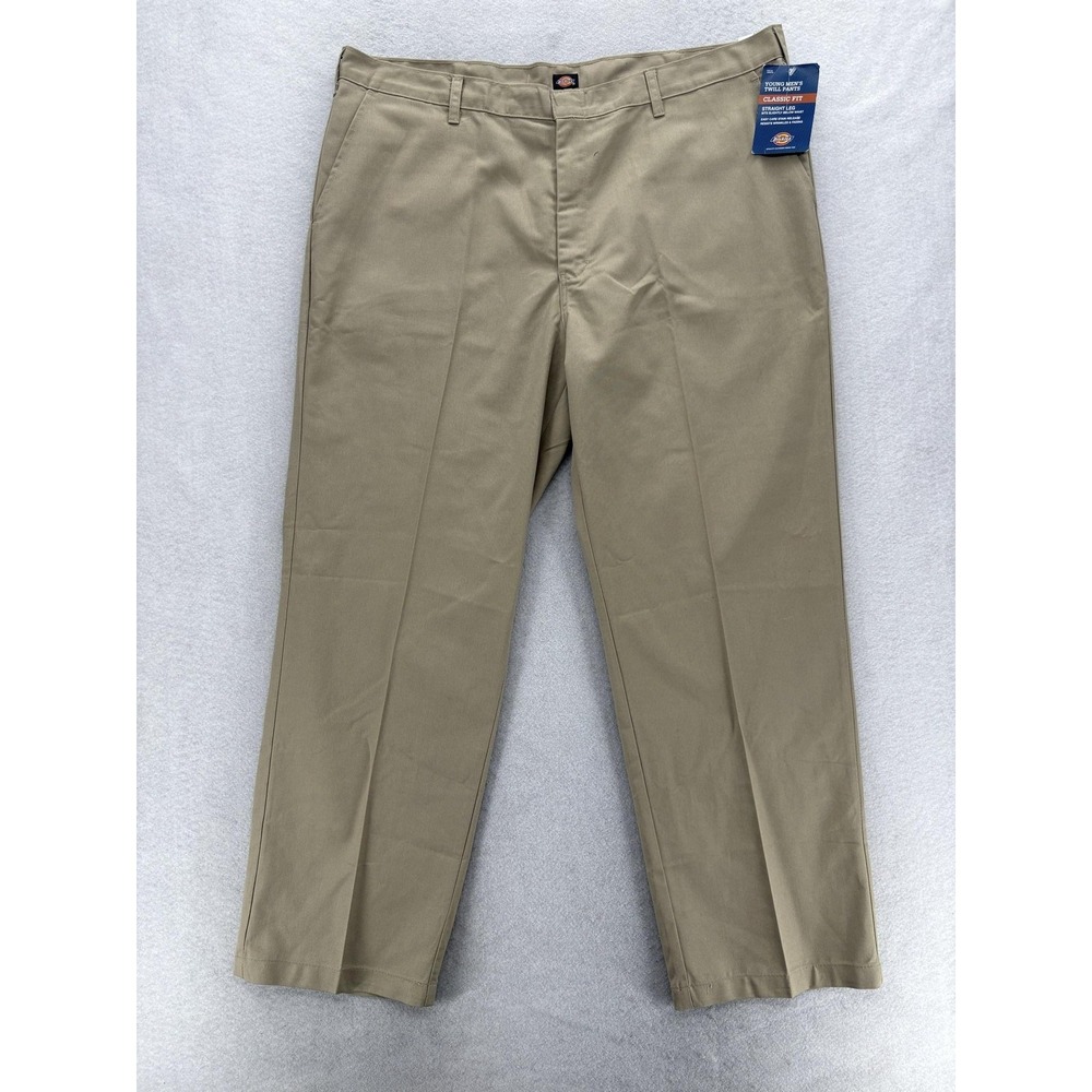 Dickies Twill Work Pants Mens 42x30 Beige Classic Fit Straight Leg Khakis NWT